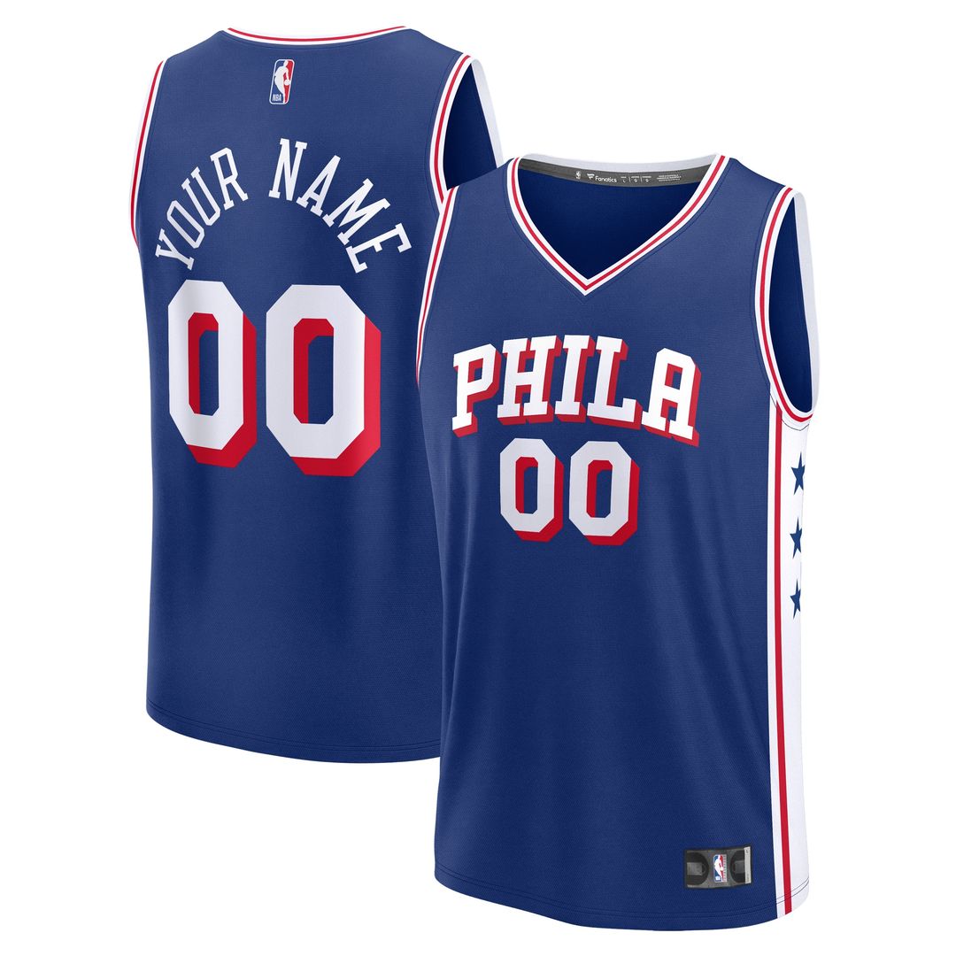 Philadelphia 76ers Fanatics Youth Fast Break Custom Replica Jersey - White - Association Edition