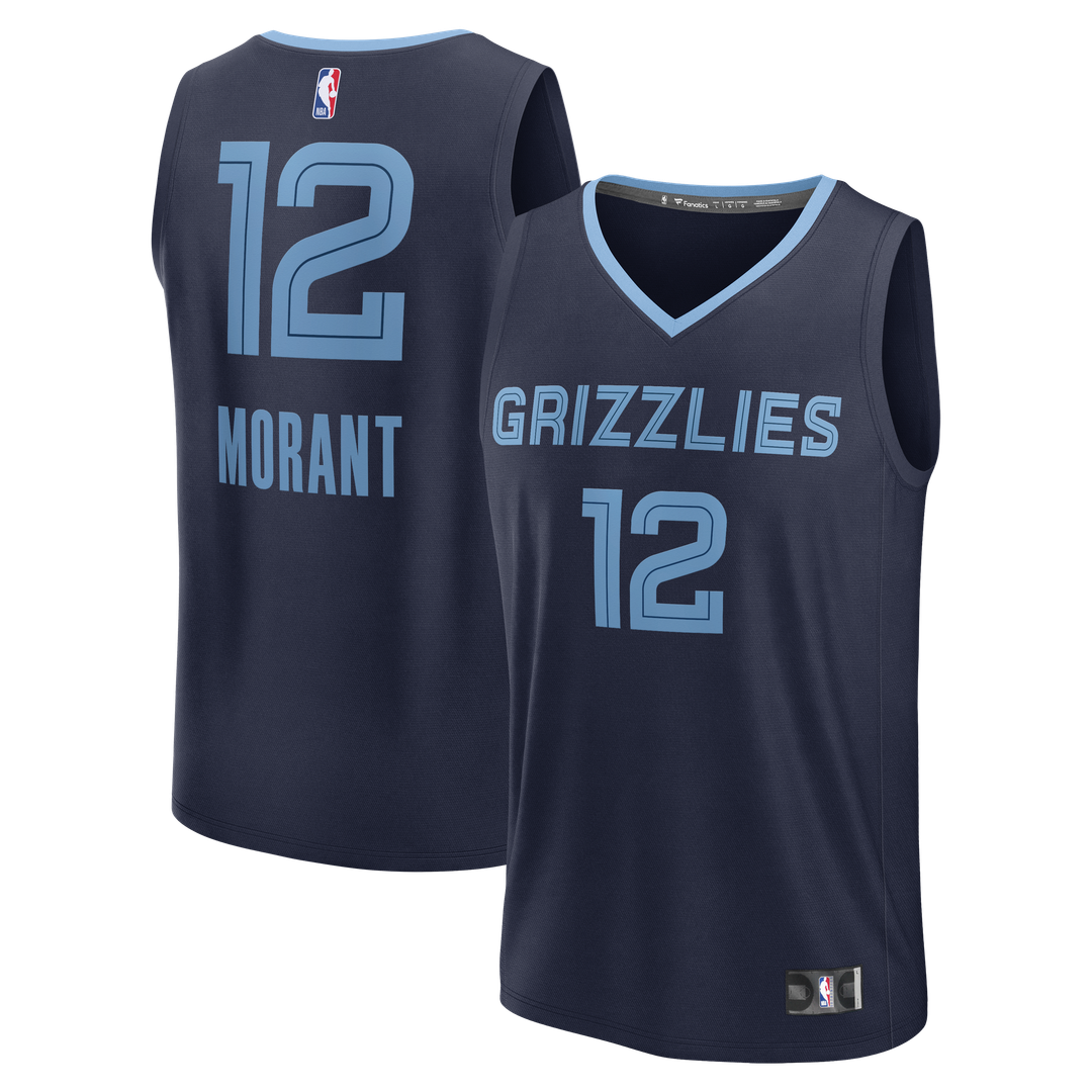 Memphis Grizzlies Ja Morant Fanatics Youth Fast Break Replica Player Jersey - Icon Edition - Navy