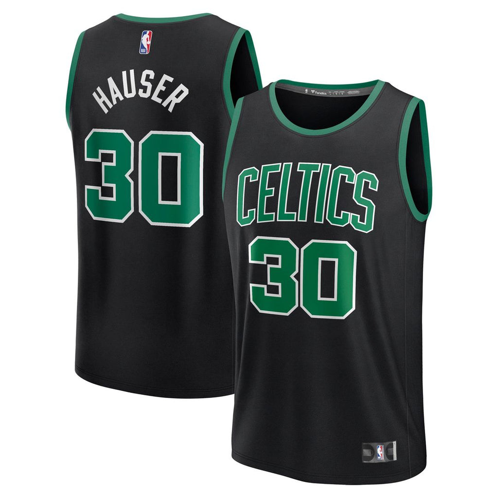 Boston Celtics Sam Hauser Fanatics Fast Break Replica Player Jersey - Statement Edition - Black