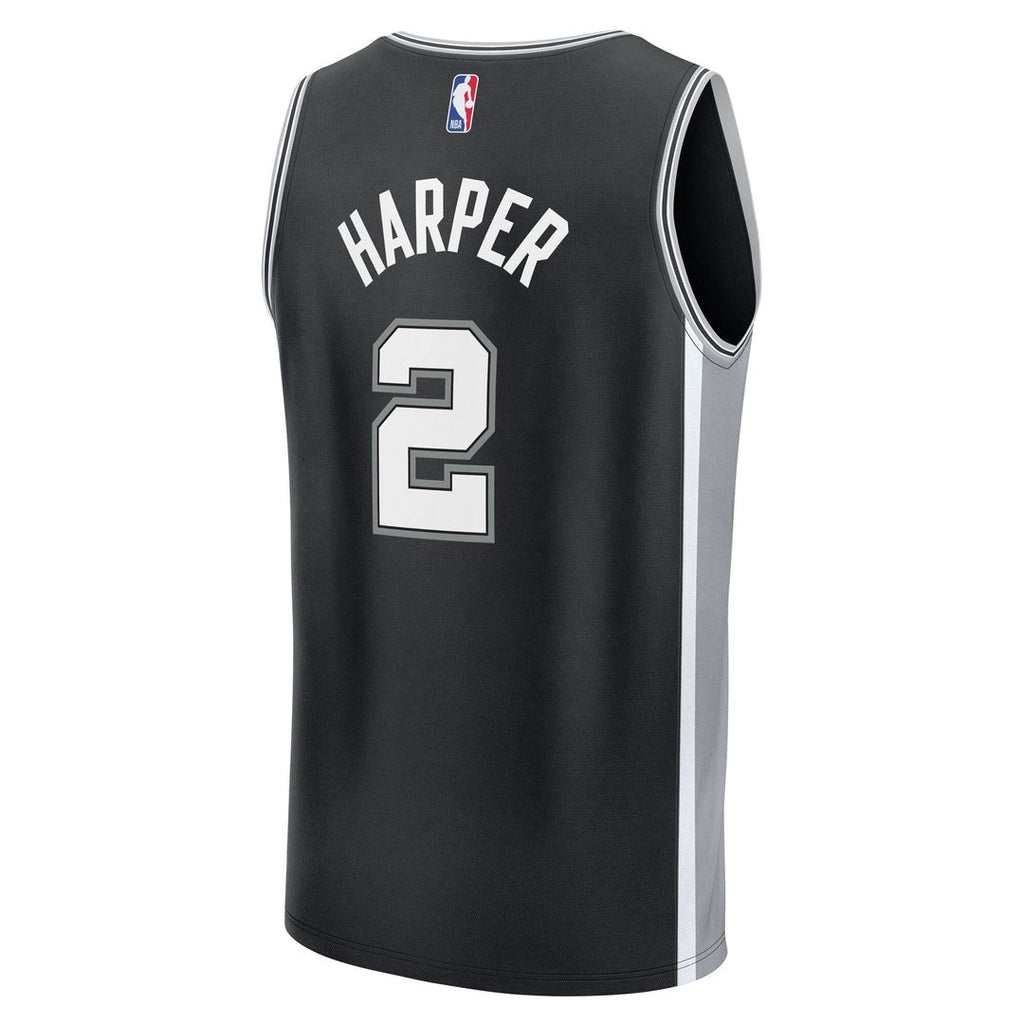 San Antonio Spurs Dylan Harper Fanatics 2025 NBA Draft First Round Pick Fast Break Replica Jersey - Icon Edition - Black