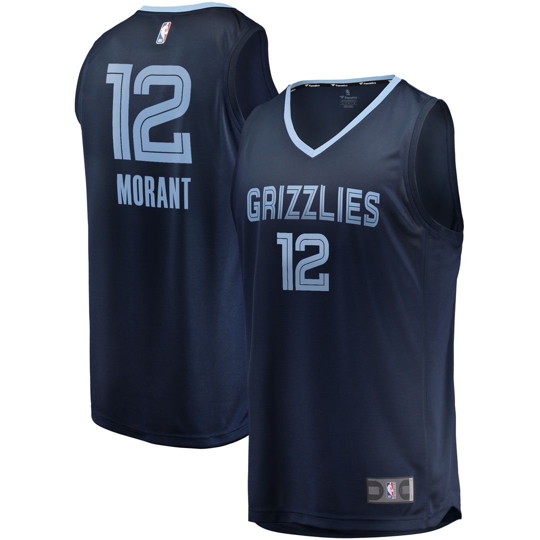 Memphis Grizzlies Ja Morant Fanatics Big & Tall Fast Break Player Jersey - Navy - Icon Edition
