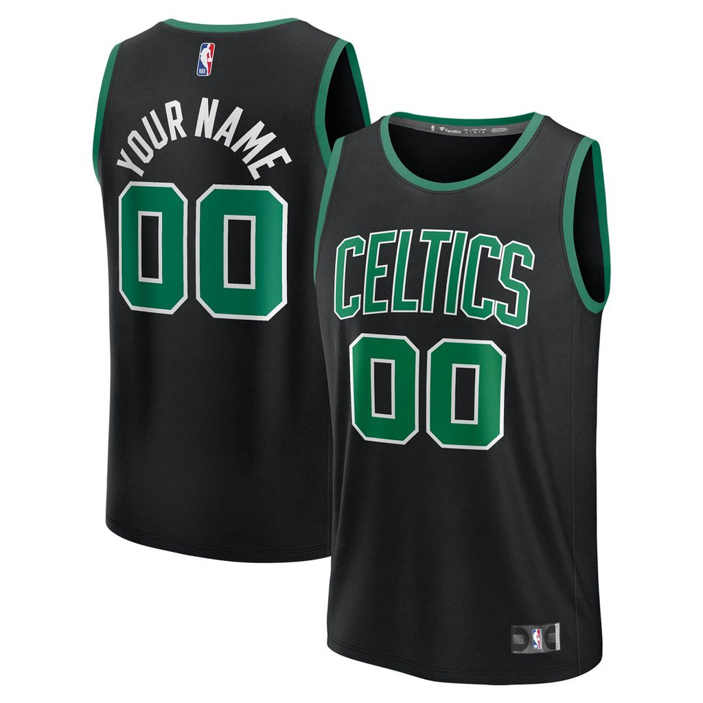 Boston Celtics Fanatics Fast Break Custom Jersey - Statement Edition - Black