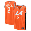 LA Clippers Kawhi Leonard Fanatics Youth 2025/26 City Edition Fast Break Jersey - Orange
