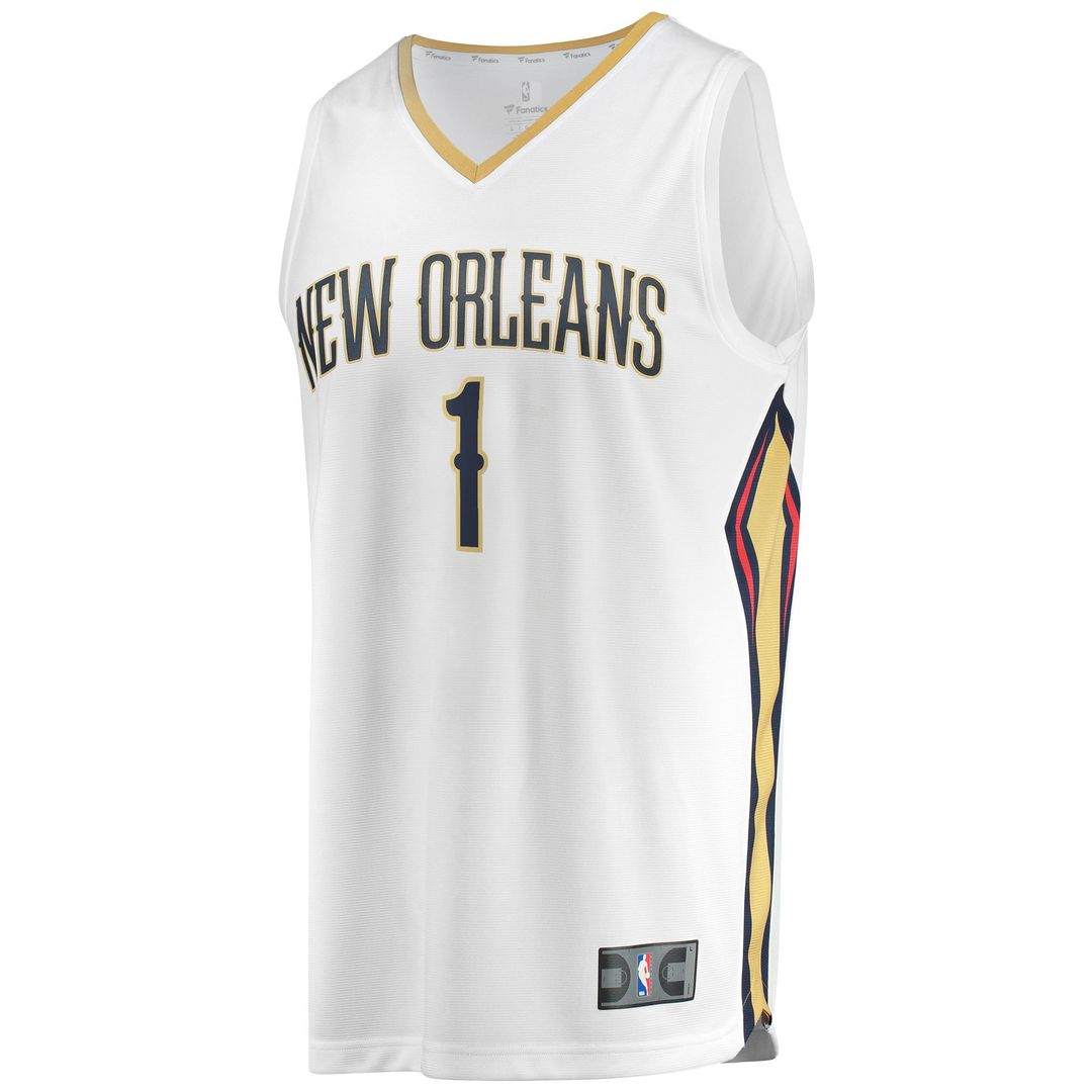 New Orleans Pelicans Zion Williamson Fanatics Replica Fast Break Jersey White - Association Edition