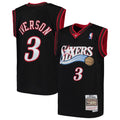 Philadelphia 76ers Allen Iverson Mitchell & Ness Youth Hardwood Classics Swingman Throwback Jersey - Black