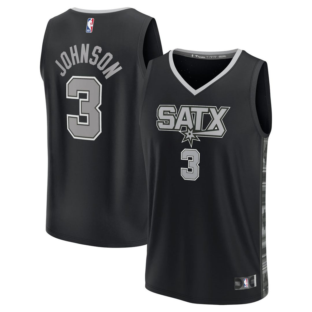 San Antonio Spurs Keldon Johnson Fanatics Fast Break Replica Player Jersey - Statement Edition - Black