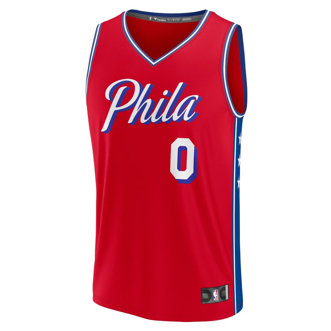 Philadelphia 76ers Tyrese Maxey Fanatics Fast Break Replica Player Jersey - Statement Edition - Red