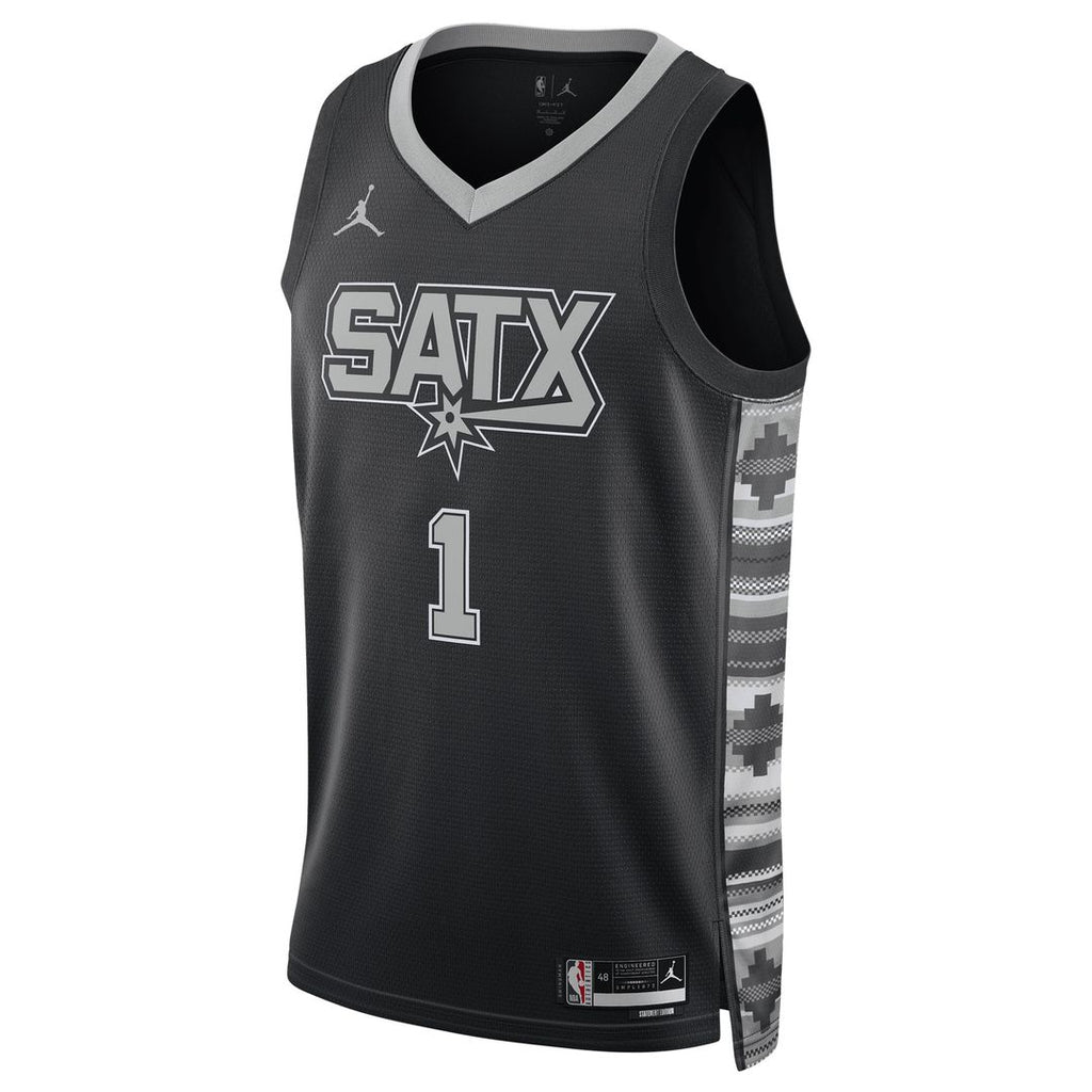San Antonio Spurs Victor Wembanyama Jordan Brand Unisex Swingman Jersey - Statement Edition - Black
