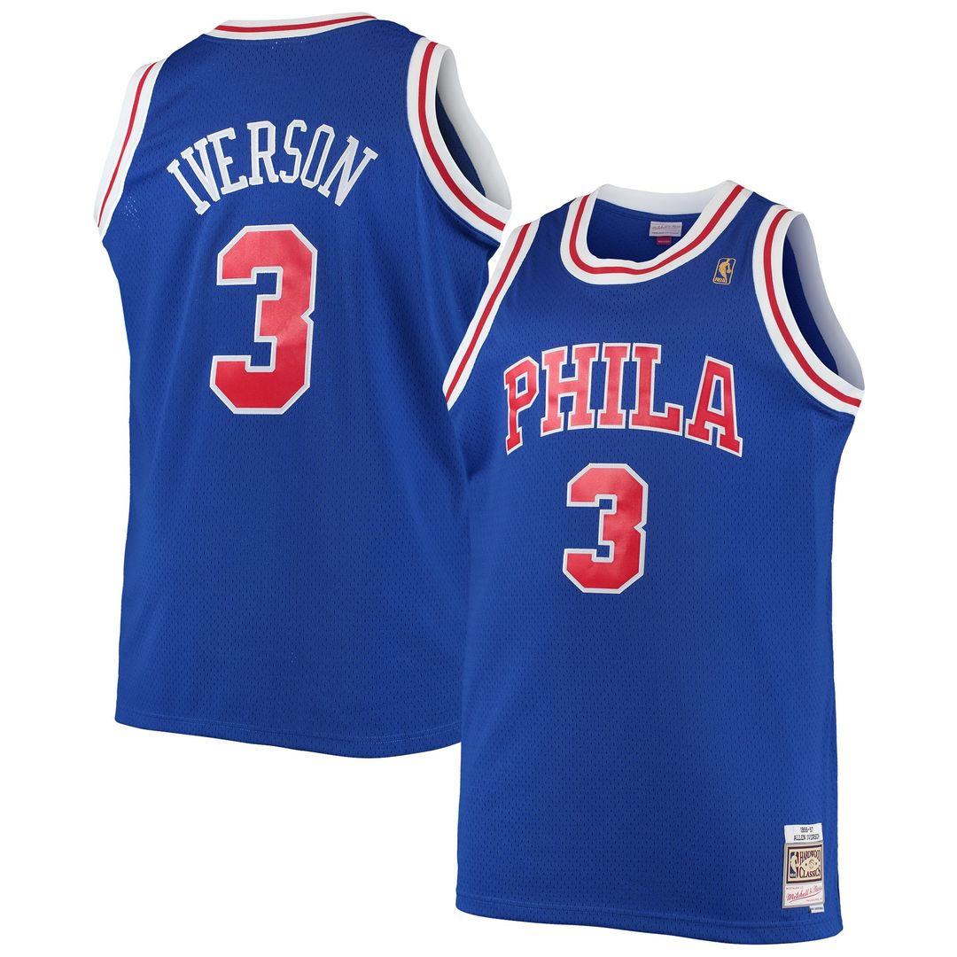 Philadelphia 76ers Allen Iverson Mitchell & Ness 2000/01 Big & Tall Hardwood Classics Swingman Jersey - Black