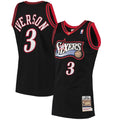 Philadelphia 76ers Allen Iverson Mitchell & Ness 1997/98 Hardwood Classics Authentic Jersey - Black