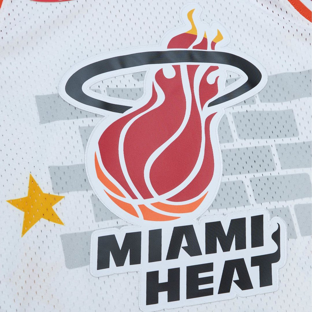 Miami Heat Mitchell & Ness x Tats Cru Hardwood Classics Fashion Jersey - White