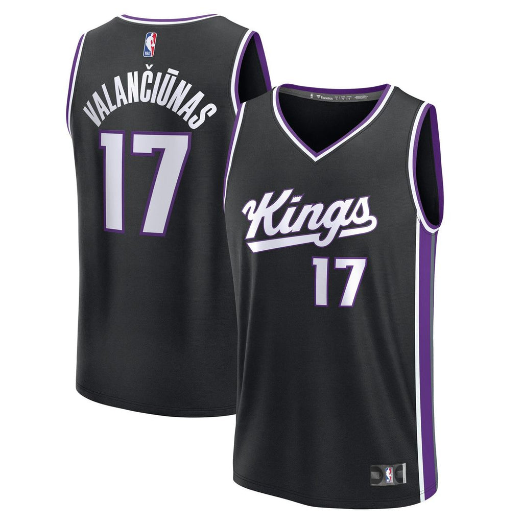 Sacramento Kings Jonas Valančiūnas Fanatics Youth Fast Break Replica Player Jersey - Black - Icon Edition