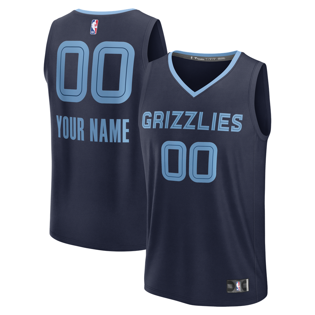 Memphis Grizzlies Fanatics Youth Fast Break Custom Jersey - Statement Edition - Light Blue