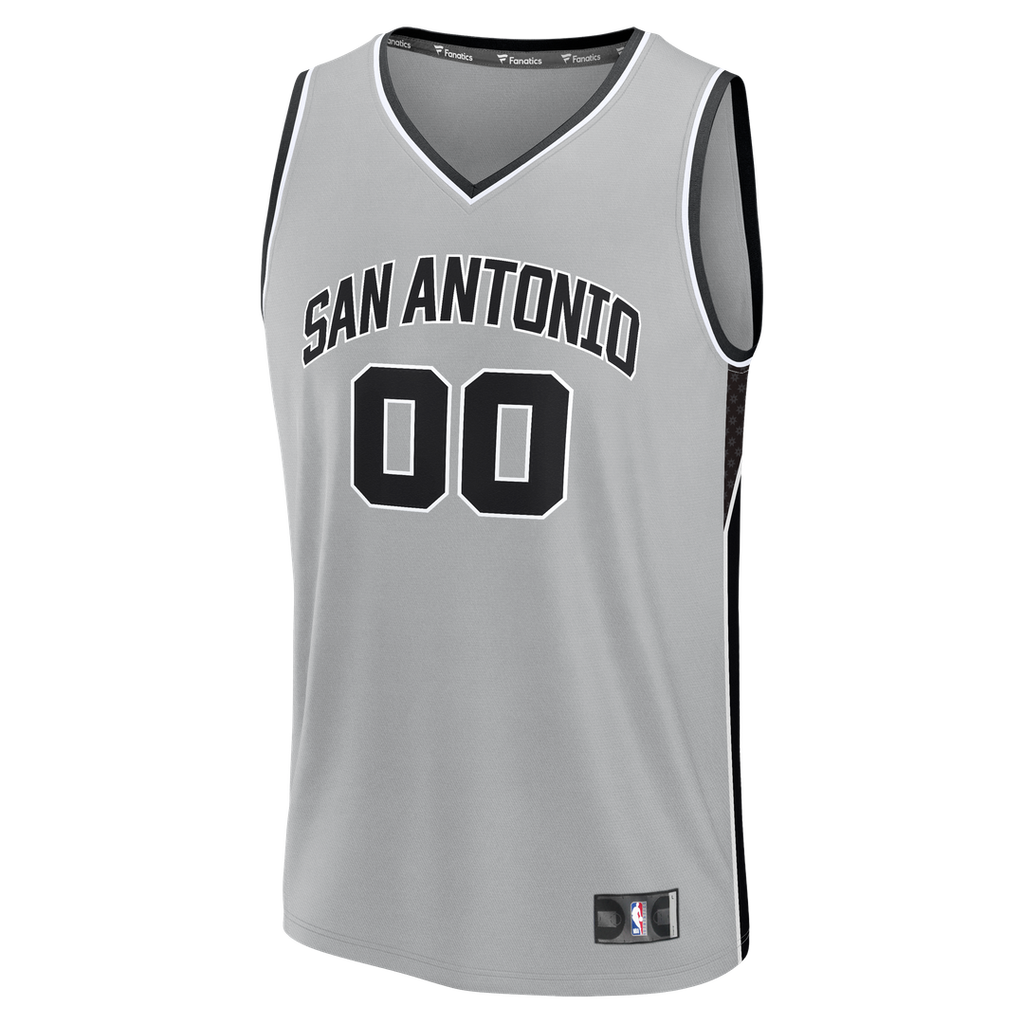 San Antonio Spurs Fanatics Youth 2026 NBA Finals Fast Break Custom Jersey - Statement Edition - Silver
