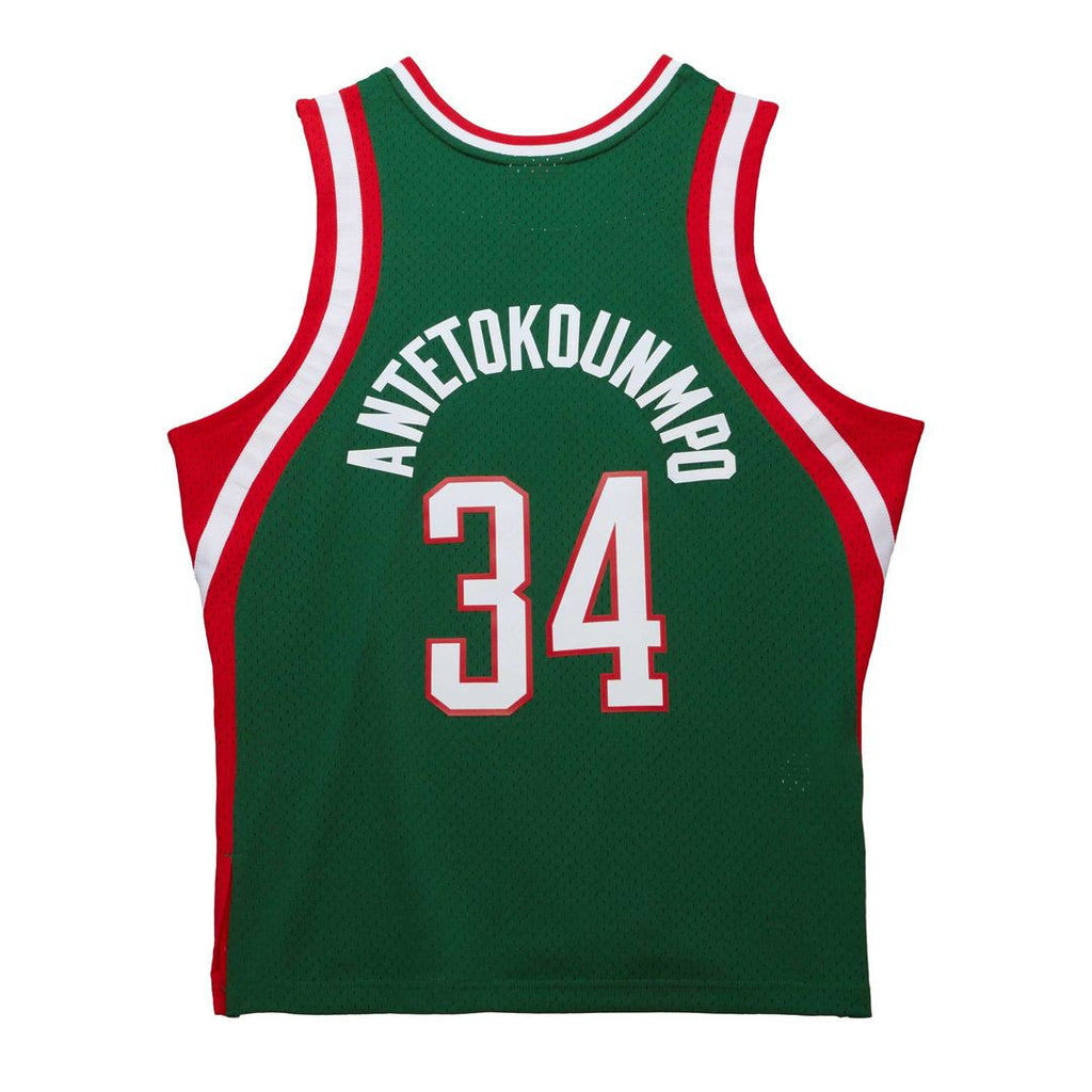 Milwaukee Bucks Giannis Antetokounmpo Mitchell & Ness 2013/14 Hardwood Classics Swingman Jersey - Hunter Green