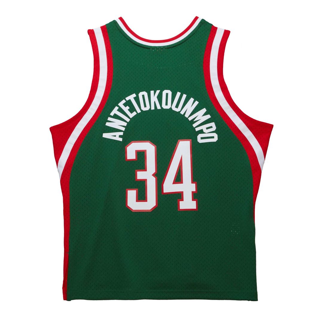 Milwaukee Bucks Giannis Antetokounmpo Mitchell & Ness 2013/14 Hardwood Classics Swingman Jersey - Hunter Green
