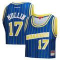 Golden State Warriors Chris Mullin Mitchell & Ness x DANNIJO Women's Fashion Cropped Basketball Jersey - Royal