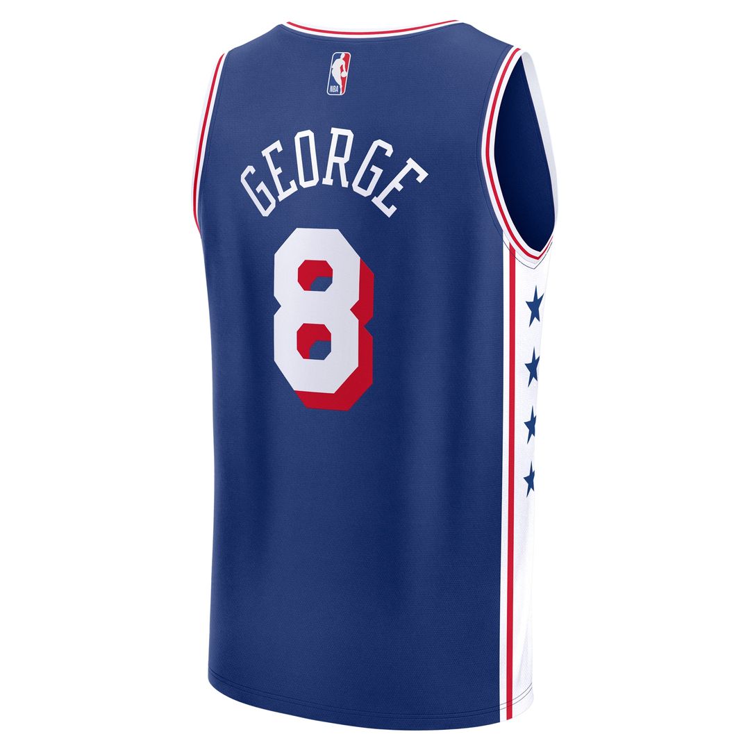 Philadelphia 76ers Paul George Fanatics Fast Break Replica Player Jersey - Icon Edition - Royal