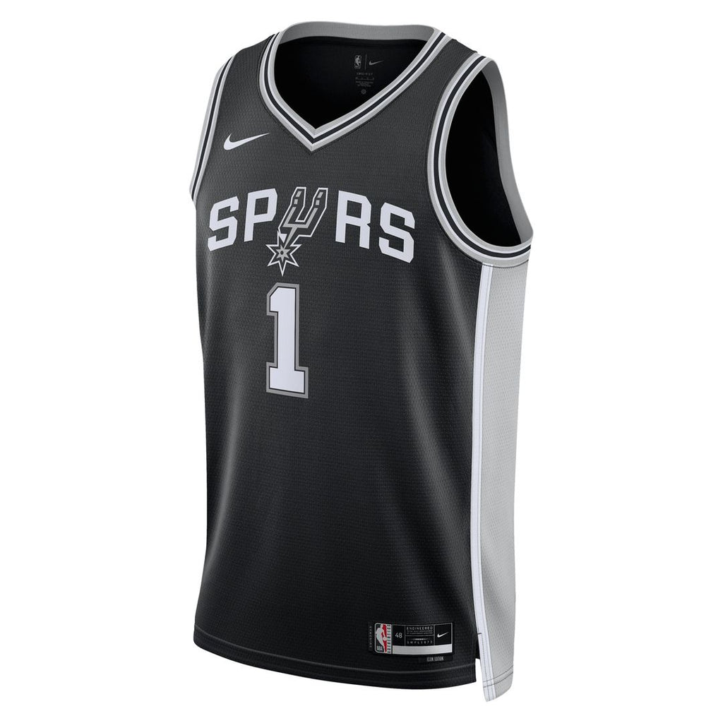 San Antonio Spurs Victor Wembanyama Nike Unisex Swingman Jersey - Icon Edition - Black