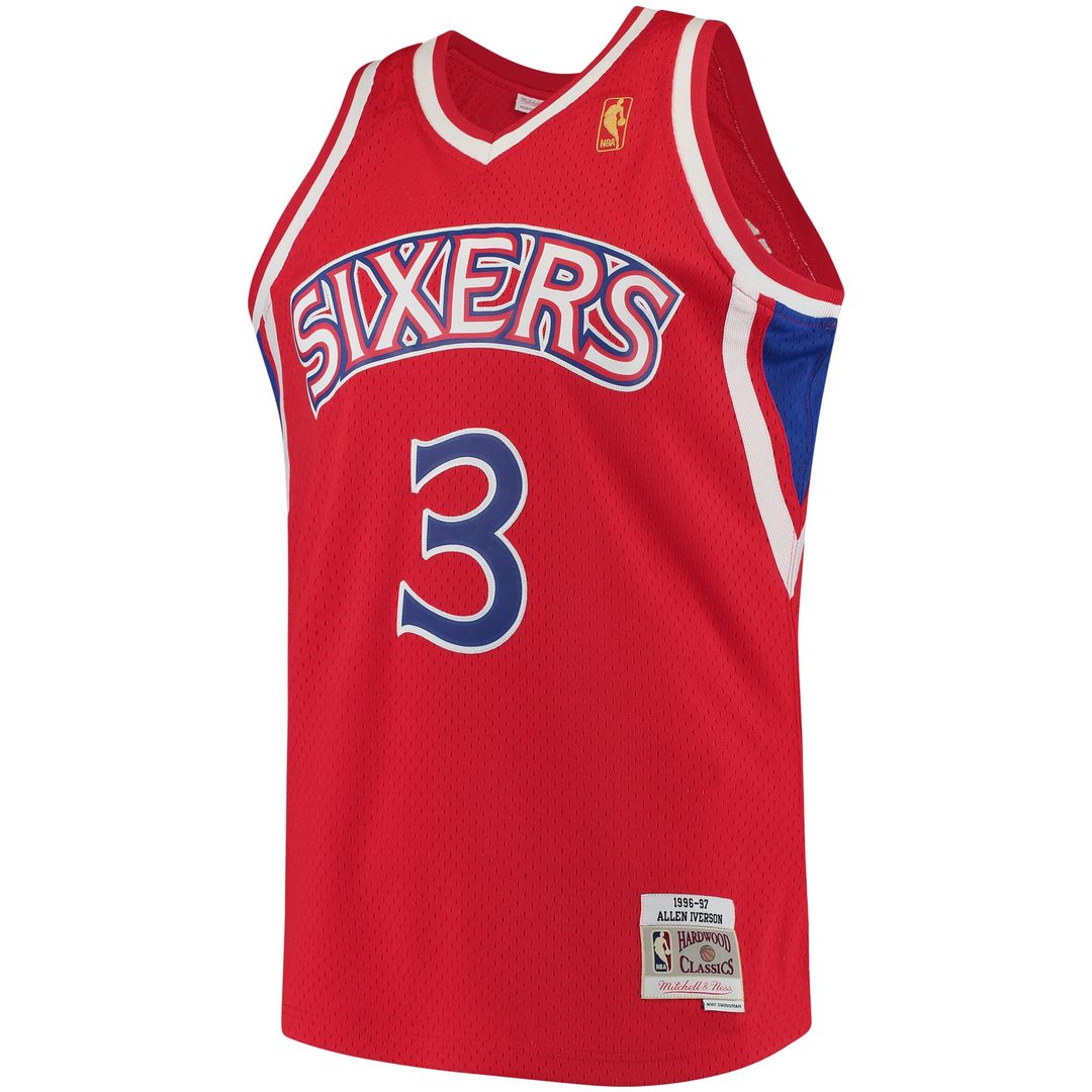 Philadelphia 76ers Allen Iverson Mitchell & Ness 1996/97 Hardwood Classics Swingman Jersey - Red