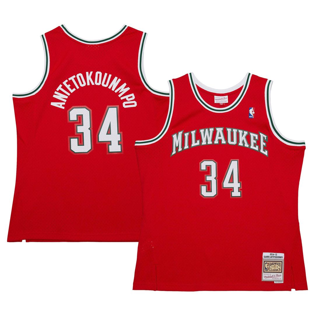 Milwaukee Bucks Giannis Antetokounmpo Mitchell & Ness 2014/15 Hardwood Classics Swingman Jersey - Red