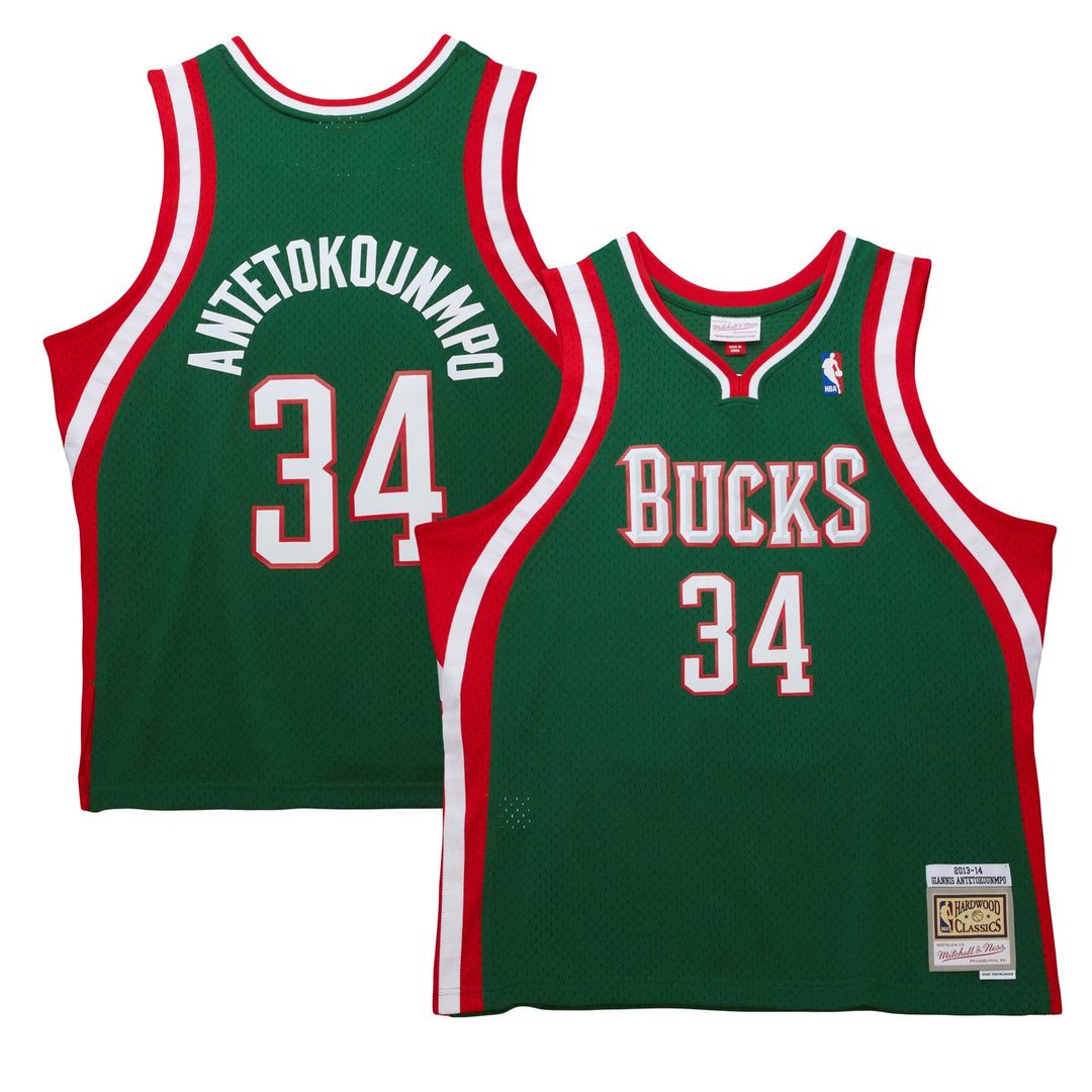 Milwaukee Bucks Giannis Antetokounmpo Mitchell & Ness 2013/14 Hardwood Classics Swingman Jersey - White