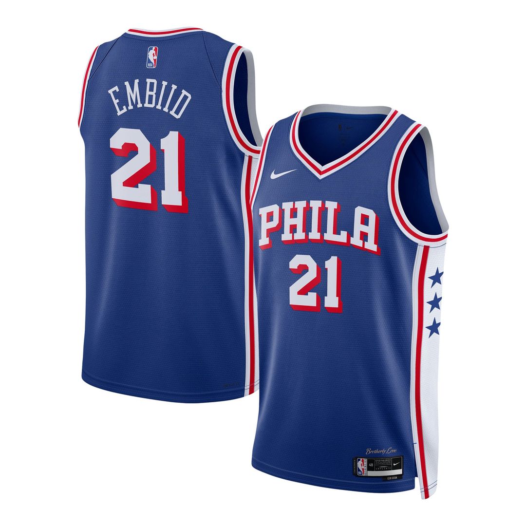 Philadelphia 76ers Joel Embiid Nike Unisex Swingman Jersey - Icon Edition - Royal