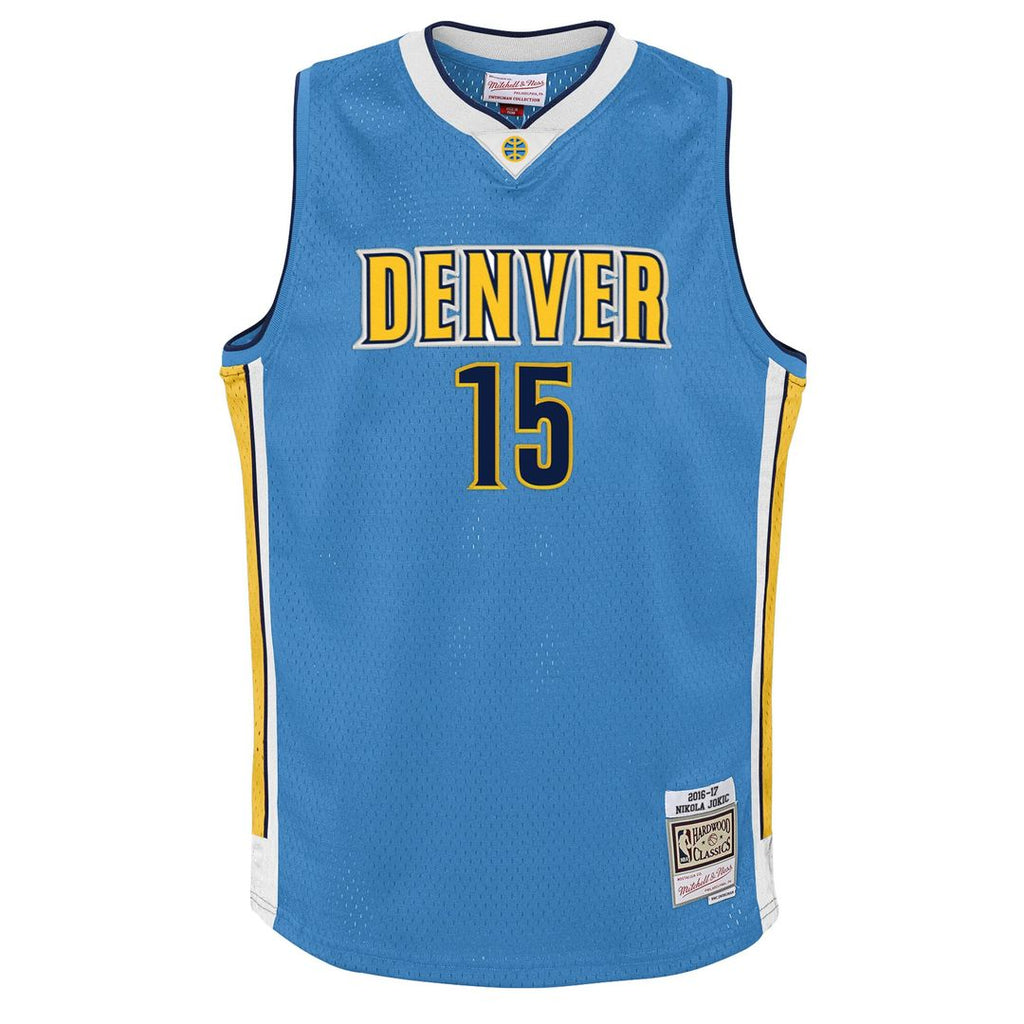 Denver Nuggets Nikola Jokic Mitchell & Ness Youth 2016/17 Hardwood Classics Swingman Jersey - Light Blue