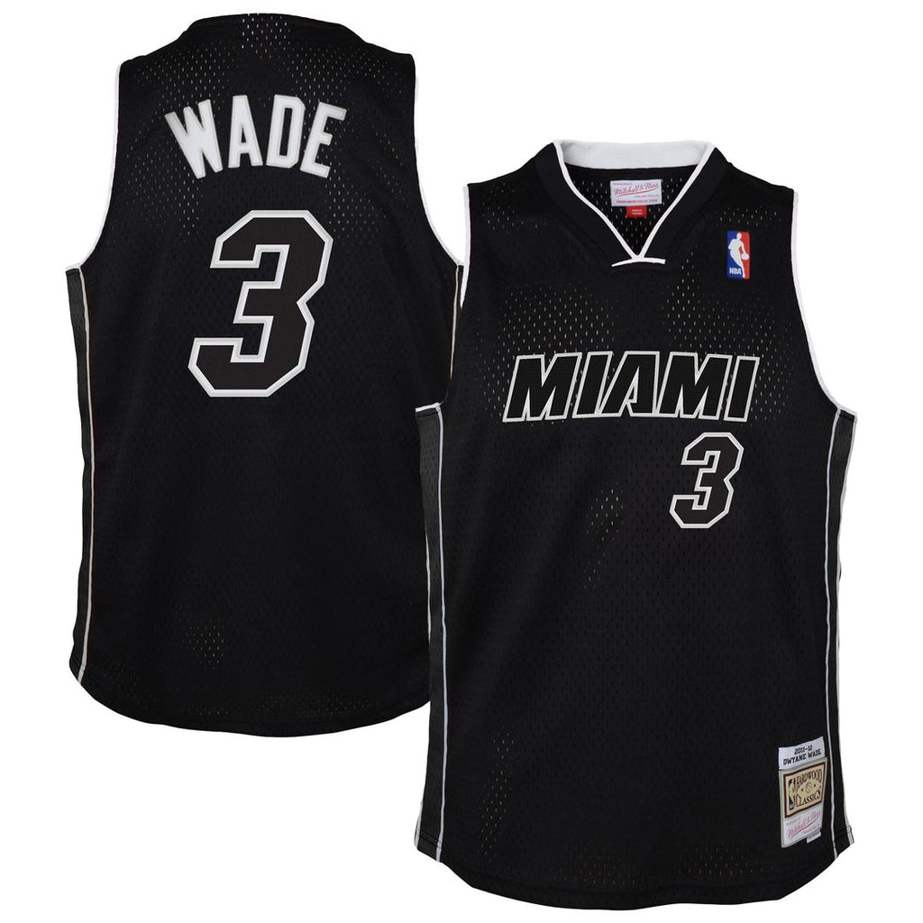 Miami Heat Dwyane Wade Mitchell & Ness Youth 2011/12 Hardwood Classics Swingman Alternate Jersey - Black