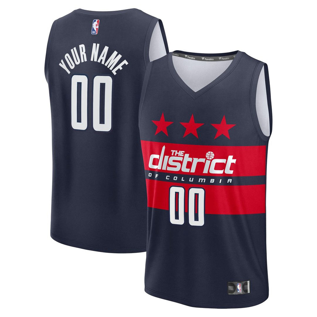 Washington Wizards Fanatics Fast Break Custom Jersey - Statement Edition - Navy