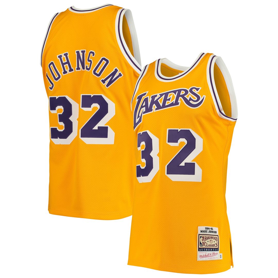 Los Angeles Lakers Magic Johnson Mitchell & Ness 1984/85 Hardwood Classics Authentic Jersey - Purple