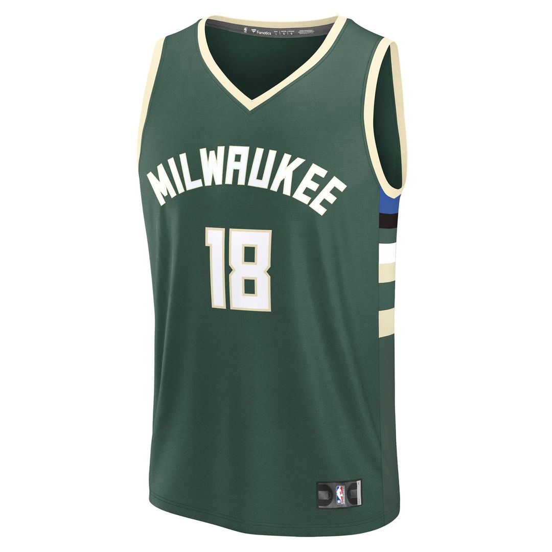 Milwaukee Bucks Kyle Kuzma Fanatics Fast Break Replica Player Jersey - Icon Edition - Hunter Green