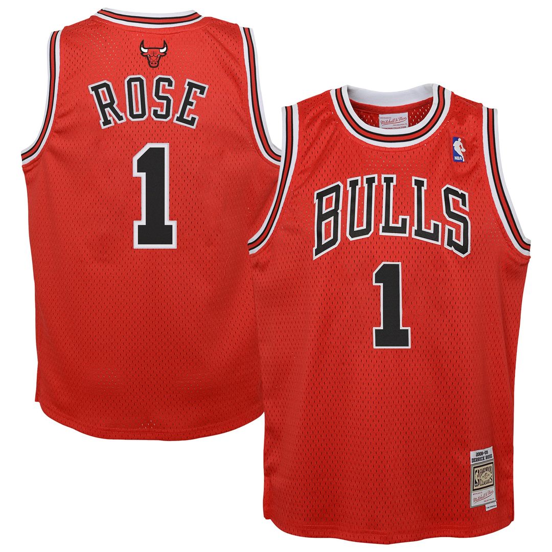Chicago Bulls Derrick Rose Mitchell & Ness Youth 2008/09 Hardwood Classics Swingman Jersey - Red