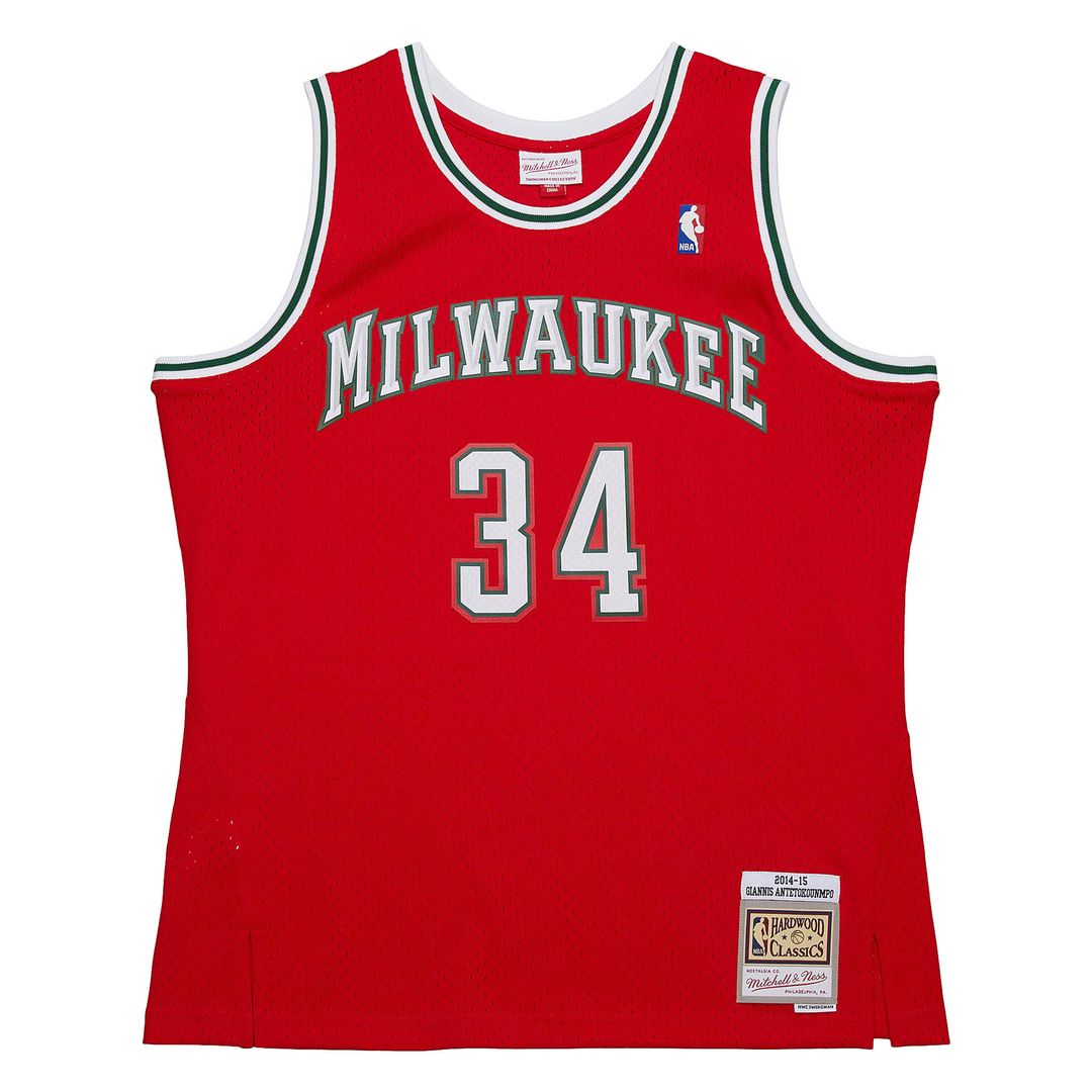 Milwaukee Bucks Giannis Antetokounmpo Mitchell & Ness 2014/15 Hardwood Classics Swingman Jersey - Red