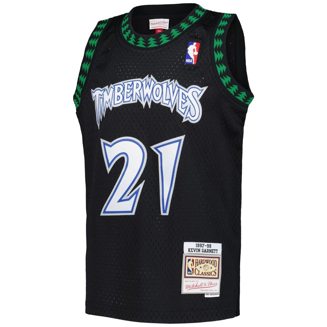 Minnesota Timberwolves Kevin Garnett Mitchell & Ness Youth 1997/98 Hardwood Classics Swingman Jersey - Black