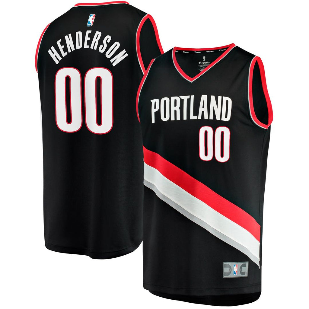 Portland Trail Blazers Scoot Henderson Fanatics Fast Break Replica Jersey - Icon Edition - Black
