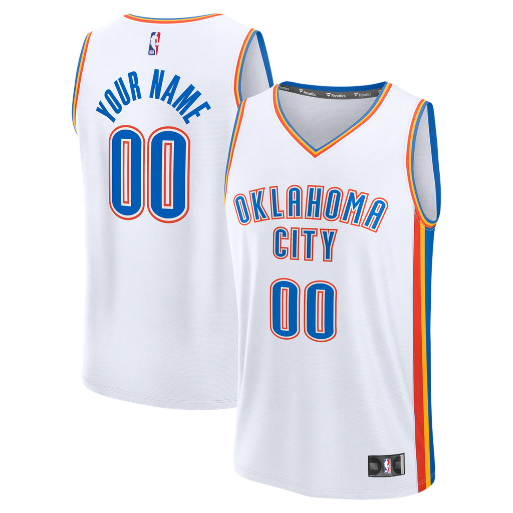 Oklahoma City Thunder Fanatics Youth Fast Break Custom Jersey - Association Edition - White
