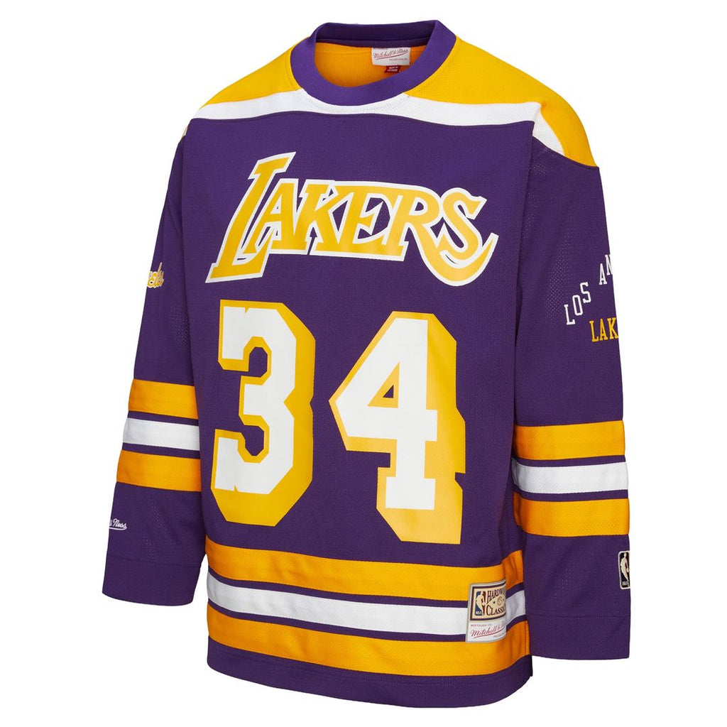 Los Angeles Lakers Shaquille O'Neal Mitchell & Ness Unisex Maxxed Out Fashion Hockey Jersey - Purple