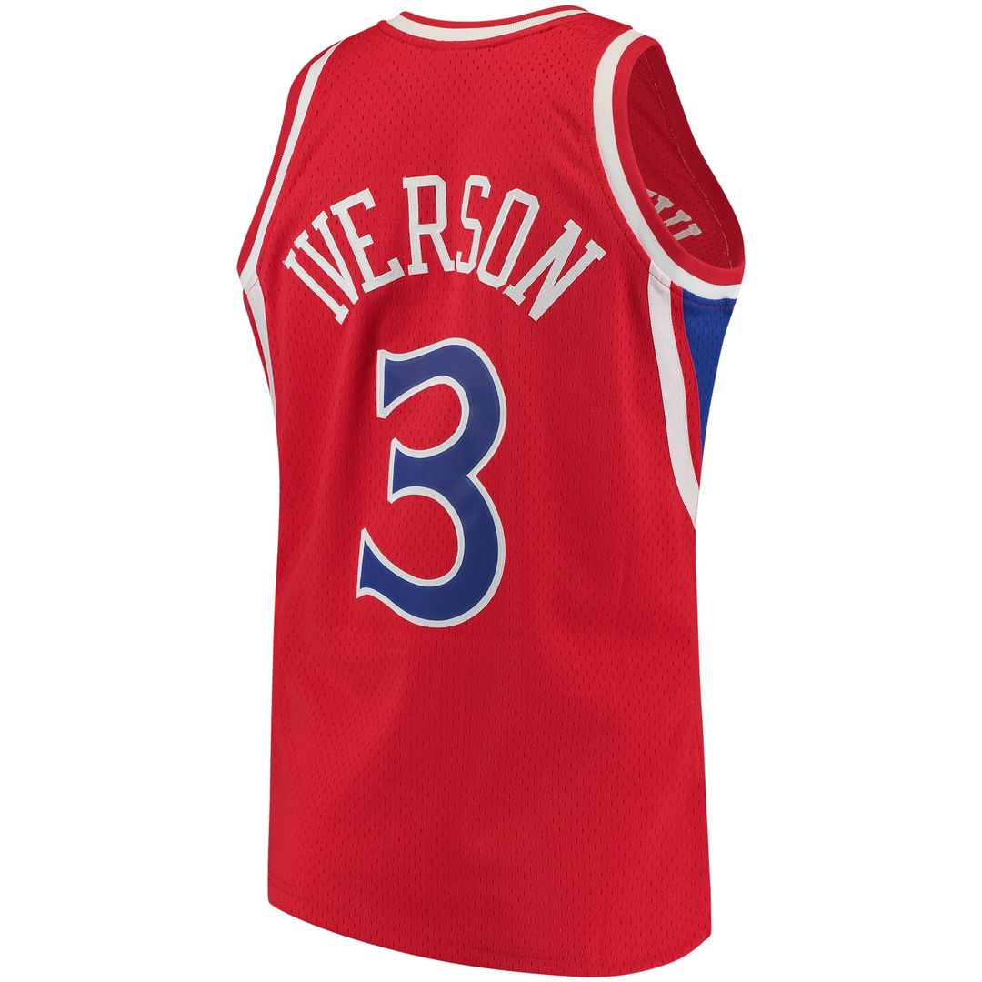 Philadelphia 76ers Allen Iverson Mitchell & Ness 1996/97 Hardwood Classics Swingman Jersey - Red