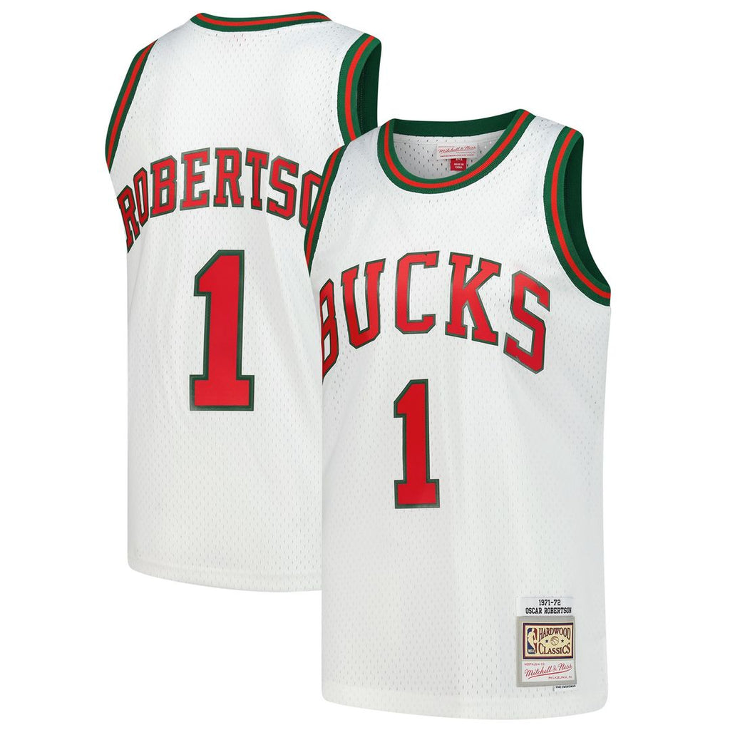 Milwaukee Bucks Oscar Robertson Mitchell & Ness Hardwood Classics Swingman Jersey - White