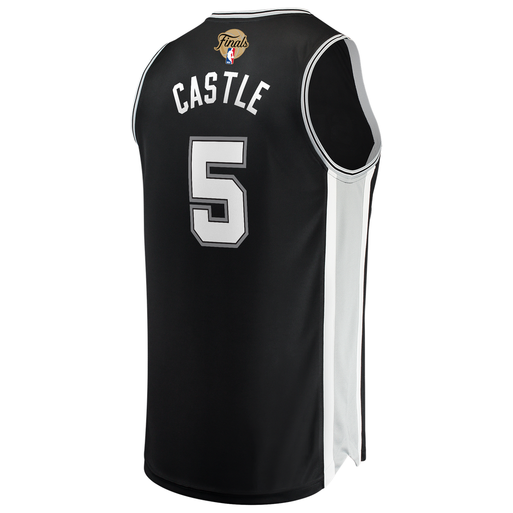 San Antonio Spurs Stephon Castle Fanatics 2026 NBA Finals Patch Fast Break Jersey - Icon Edition - Black