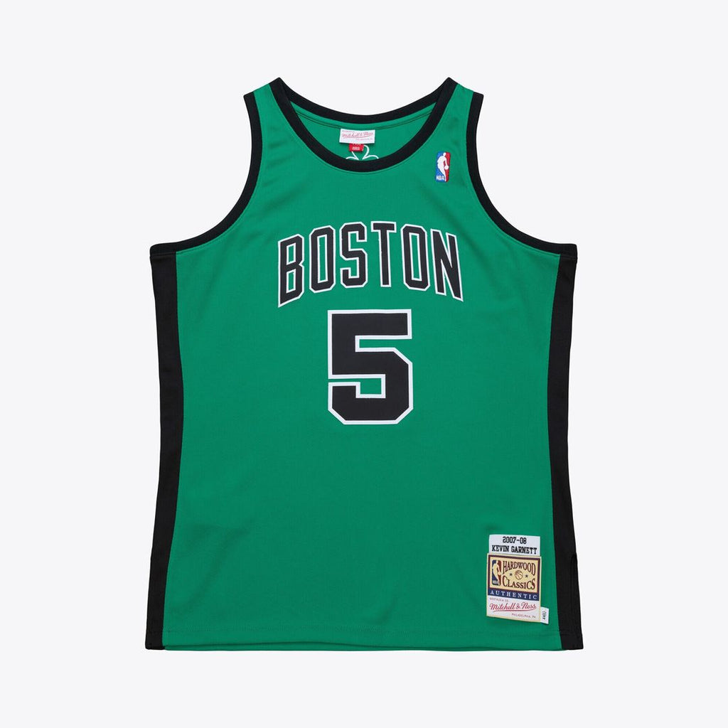 Boston Celtics Kevin Garnett Mitchell & Ness 2007 - 08 Hardwood Classics Authentic Jersey - Kelly Green