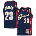 Cleveland Cavaliers LeBron James Mitchell & Ness Youth 2008 - 09 Hardwood Classics Swingman Jersey - Navy