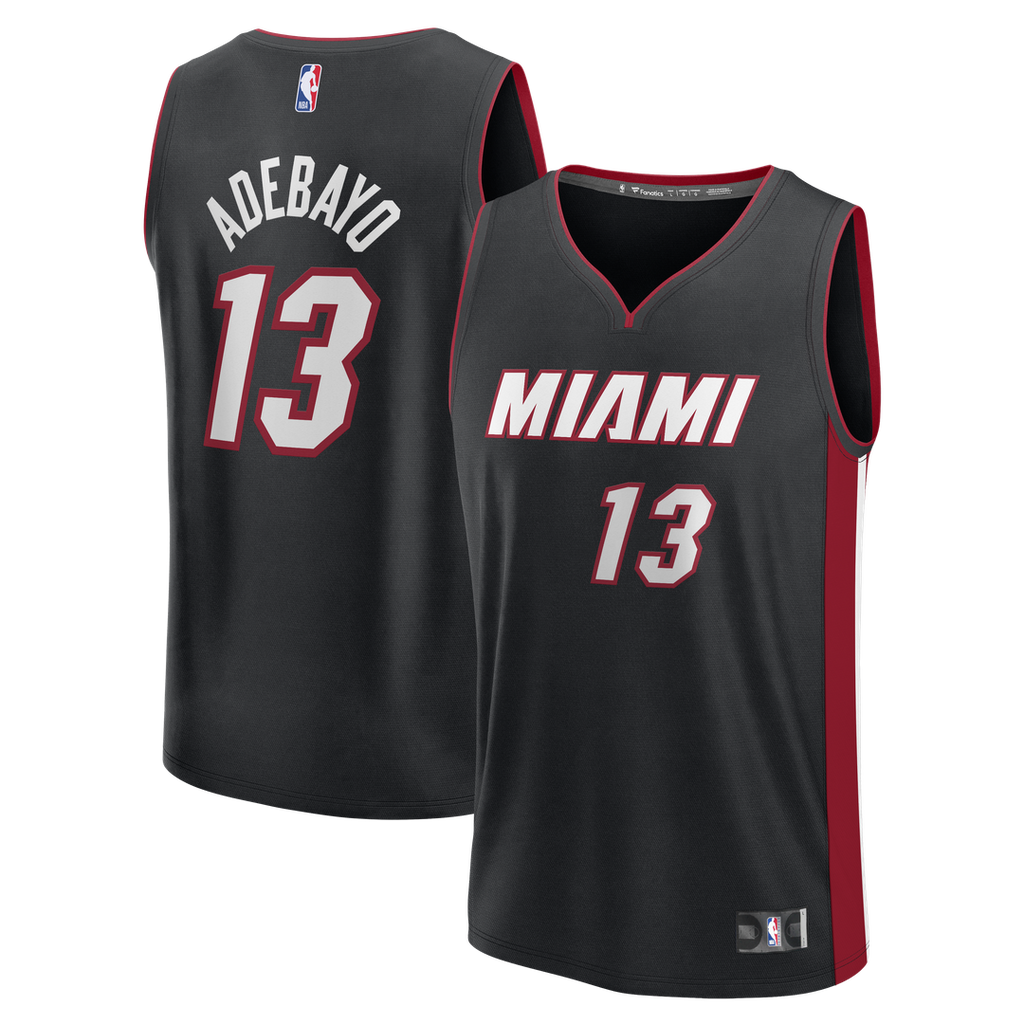 Miami Heat Bam Adebayo Fanatics Fast Break Replica Jersey - Icon Edition - Black