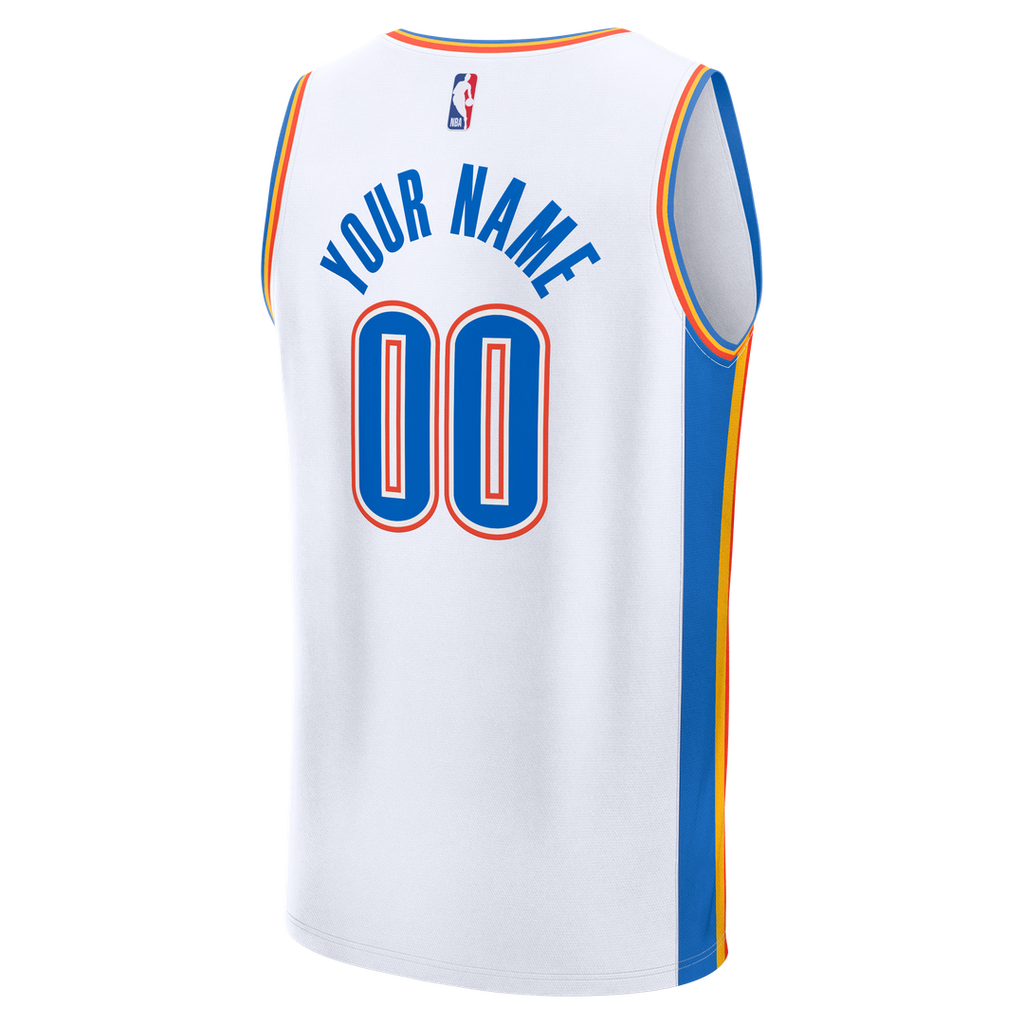 Oklahoma City Thunder Fanatics Youth Fast Break Custom Jersey - Association Edition - White