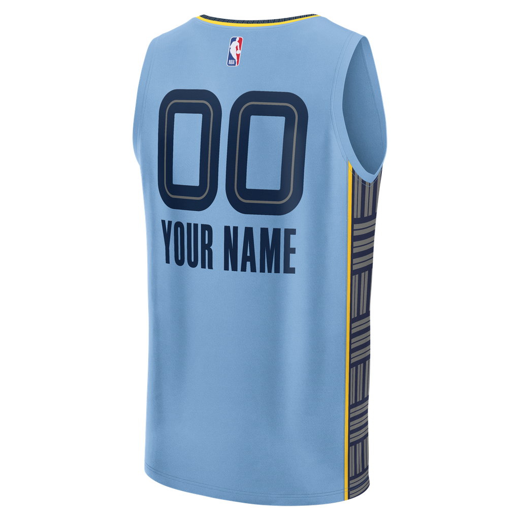 Memphis Grizzlies Fanatics Youth Fast Break Custom Jersey - Statement Edition - Light Blue