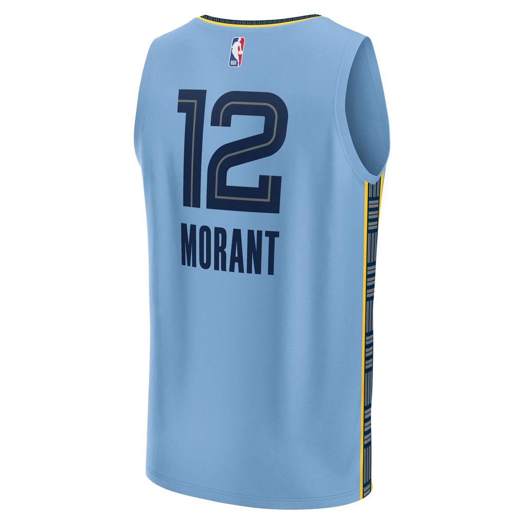 Memphis Grizzlies Ja Morant Fanatics Fast Break Replica Player Jersey - Statement Edition - Light Blue