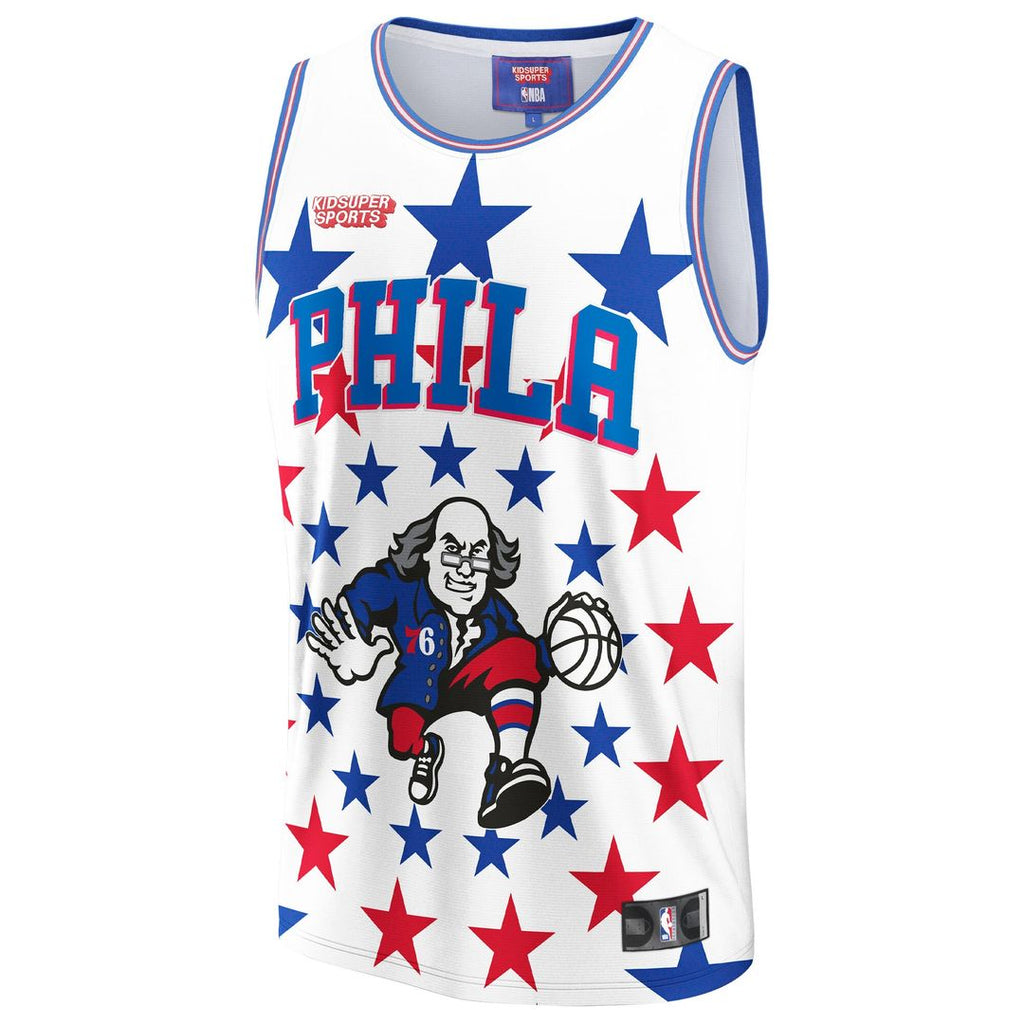 Philadelphia 76ers NBA & KidSuper Studios by Fanatics Unisex Hometown Jersey - White