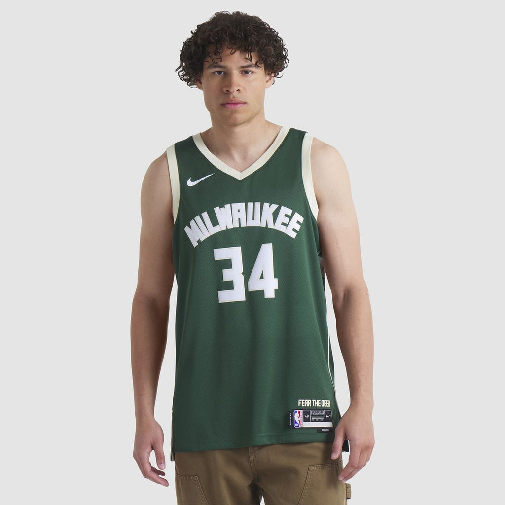 Milwaukee Bucks Giannis Antetokounmpo Nike Unisex Swingman Jersey - Icon Edition - Hunter Green