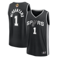 San Antonio Spurs Victor Wembanyama Fanatics Youth 2026 NBA Finals Patch Fast Break Replica Jersey - Black - Icon Edition